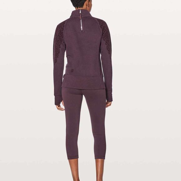Lululemon Floral Flock Pullover Black Cherry - Picture 2 of 8